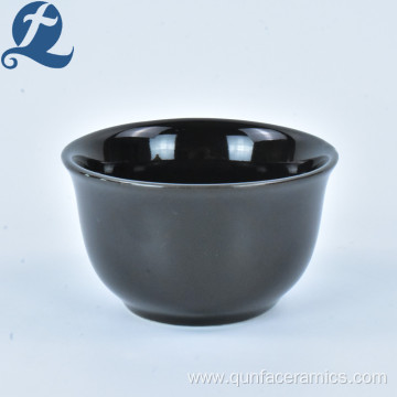 Custom Personalized Stoneware Ceramic Black Soup Bowl Set